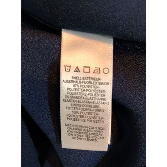 Dress the Population Gown Women Medium Blue Sandra Stretch Crepe Mermaid V Neck - Picture 11 of 12